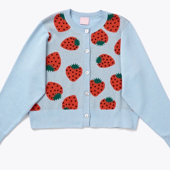ban.do Sweaters - ban.do Blue Strawberry Cardigan